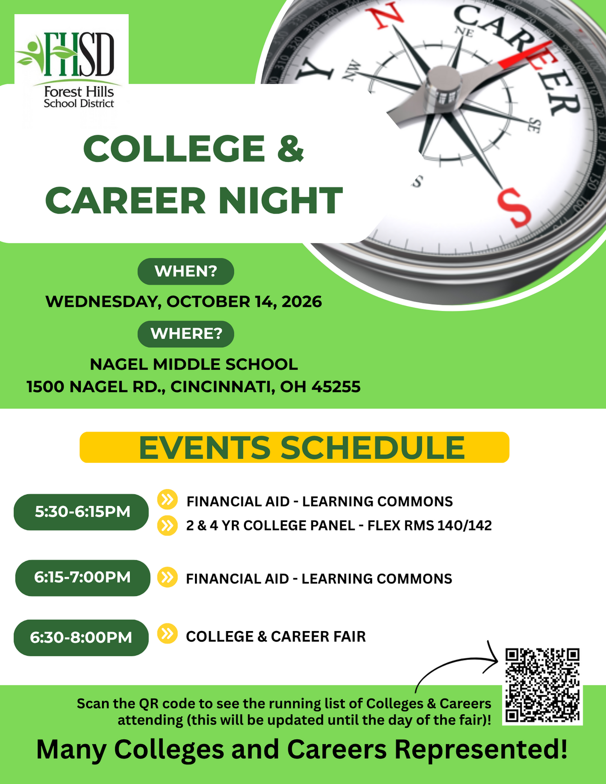 college and career night flyer